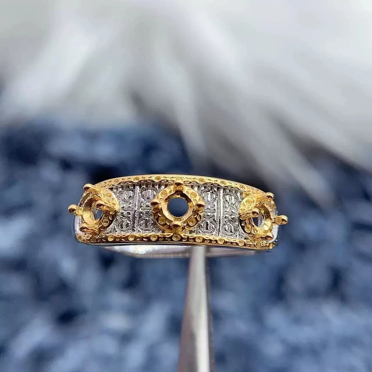 

MeiBaPJ Inlay Rond 3*3mm Stone Woman Open Ring Setting DIY Gifts S925 Pure Silver Fashion Original Fine Charm Jewelry Wholesaler