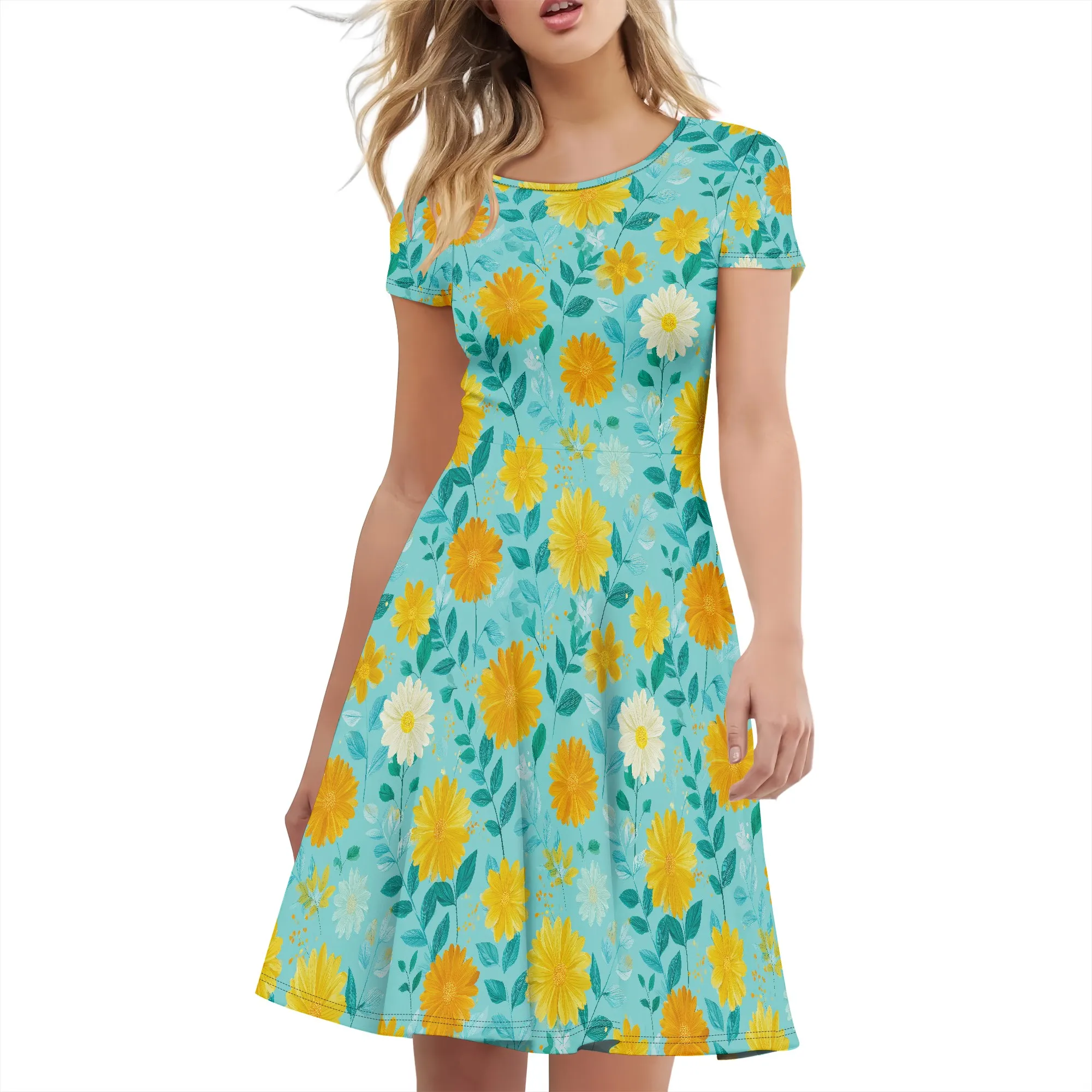 Robes d'été décontractées pour femmes, robe de plage, t-shirt à manches courtes