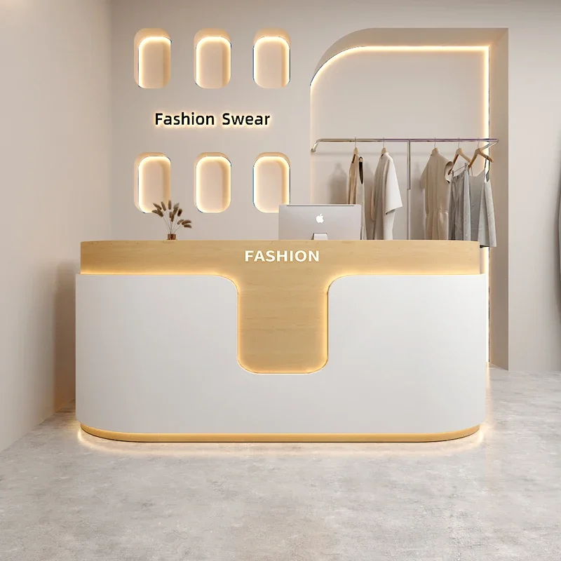 مكتب استقبال باللونين الأبيض والأسود تريموي سمارت برو أثاث المكاتب المنزلية طاولة الصالون طاولة الاستقبال لمكتب الاستقبال التنفيذي #3