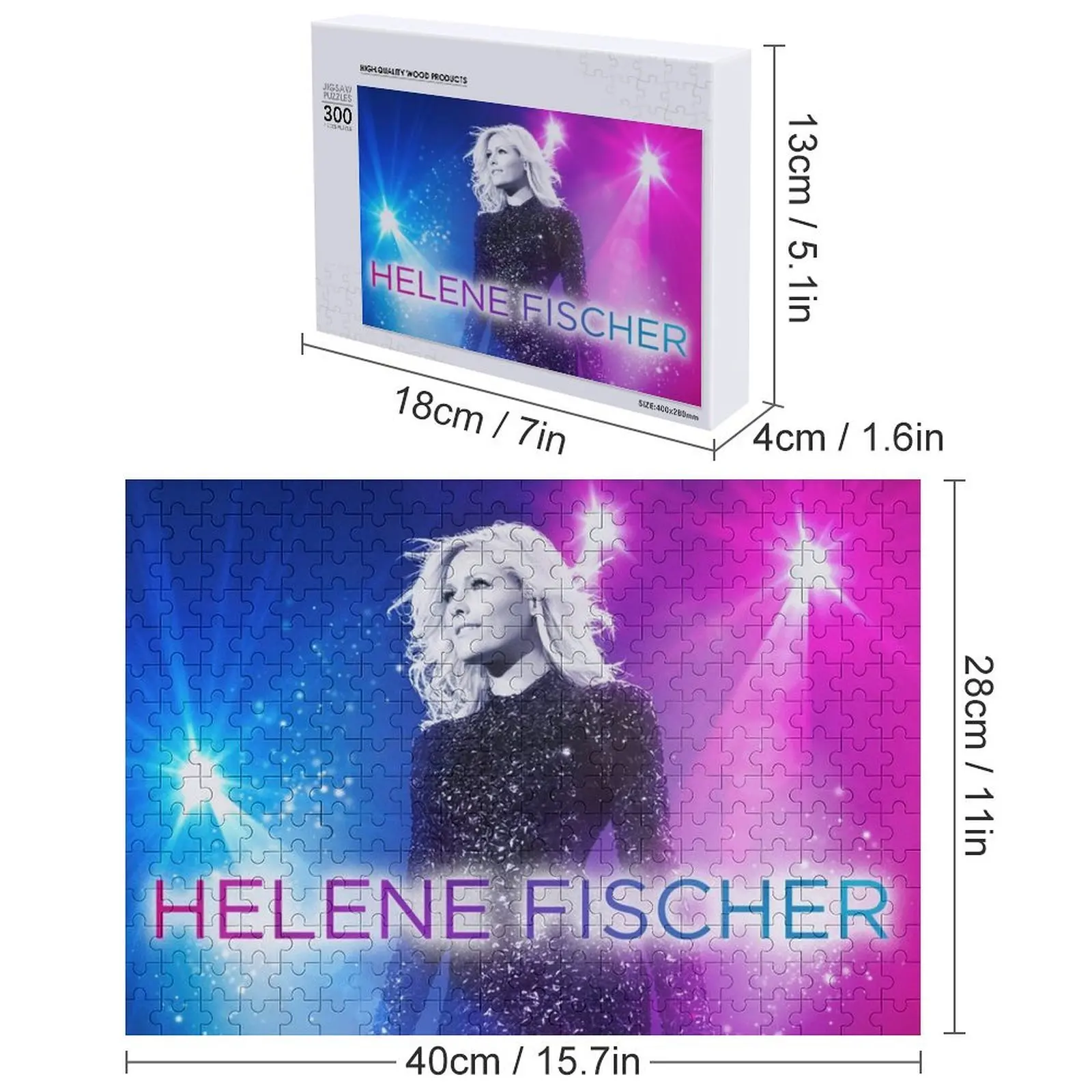 Puzzle drewniane dla dorosłych z zdjęciem na zamówienie - Helene Fischer