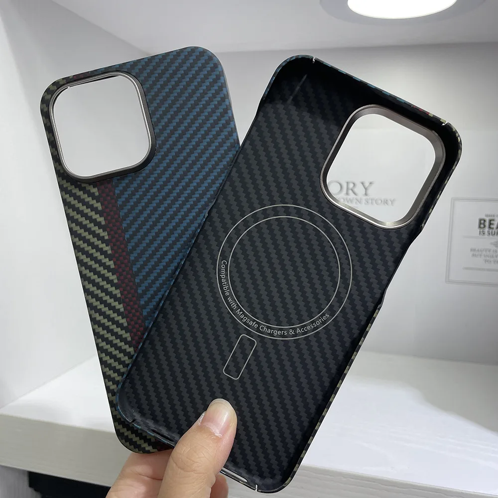 KANABEAR is suitable for Apple 15Promax aramid fiber protective case phone case, Apple 15Pro magnetic suction protective case