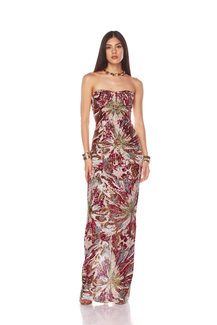 

Женское роскошное цветное платье с пайетками и вышивкой, без бретелек, длинное, облегающее, блестящее, для вечерних мероприятий, вечеринок, гала-вечеров, цельное платье для знаменитостей.