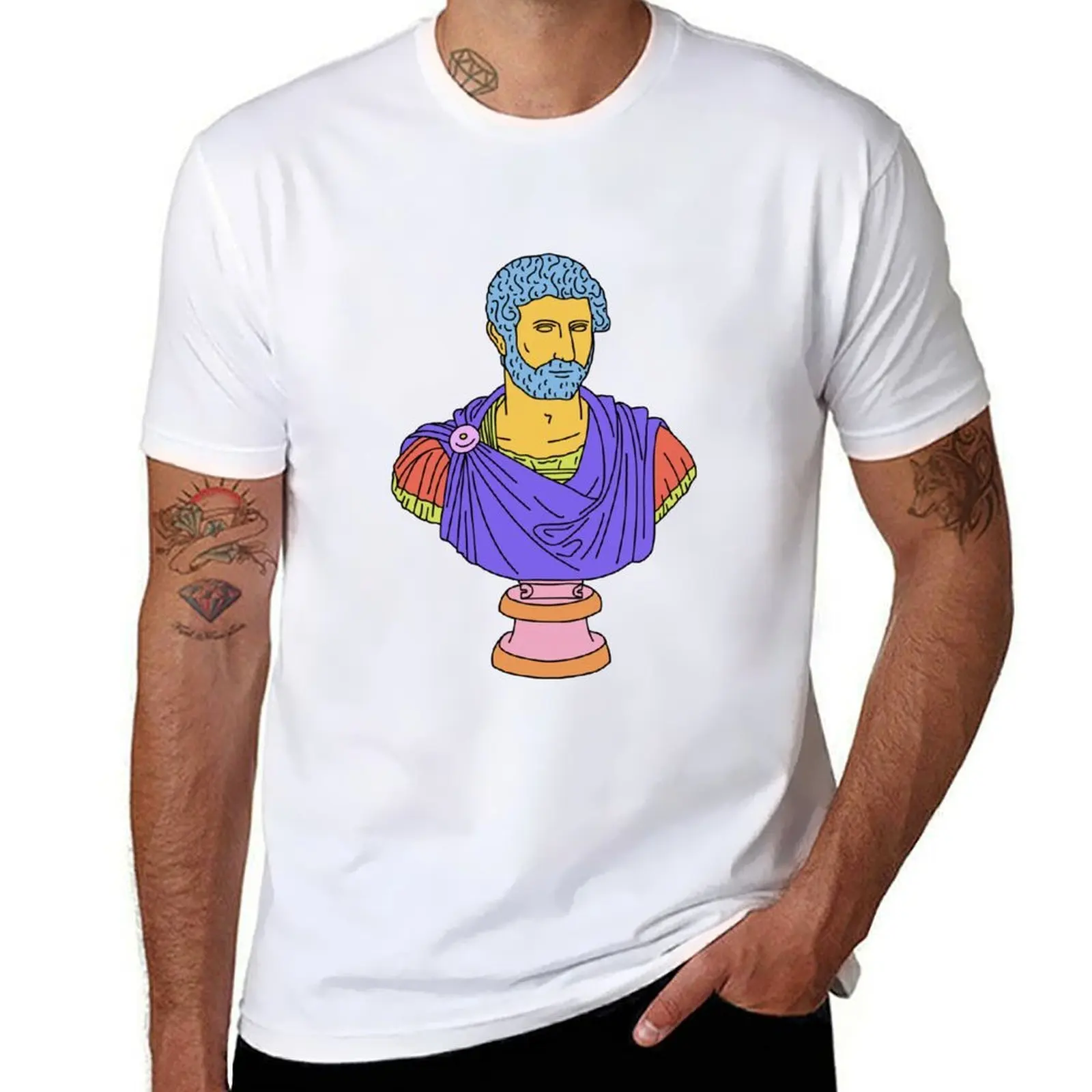 Camiseta Hadrian Bust, Camiseta de algodón negra lisa para hombre, paquete de camisetas gráficas para hombre, camiseta