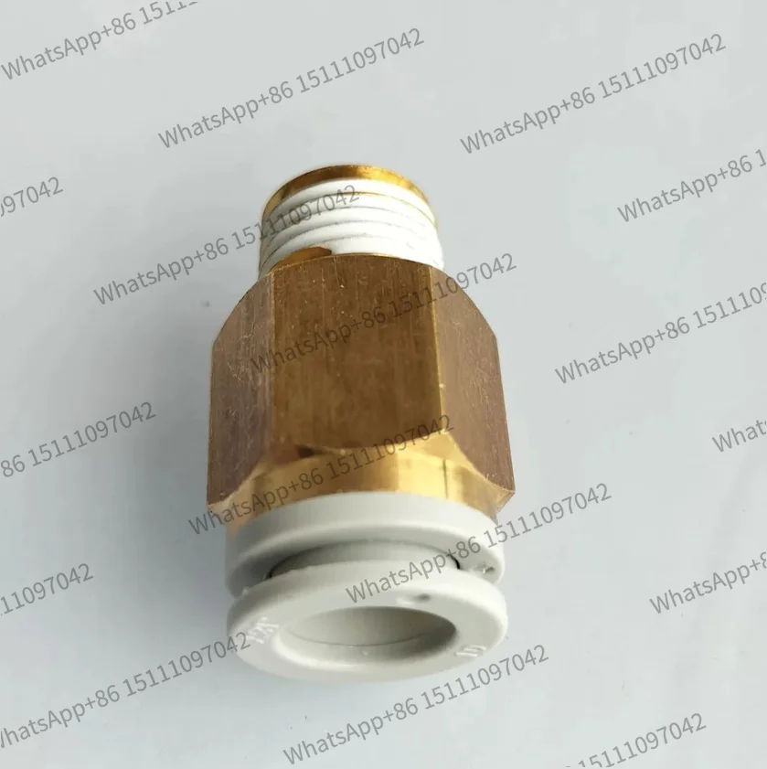10PCS   Brass straight through RC taper wire external thread quick plug connector RC1/4 (2 split teeth) 4/6/8-10-12~14~16mmP