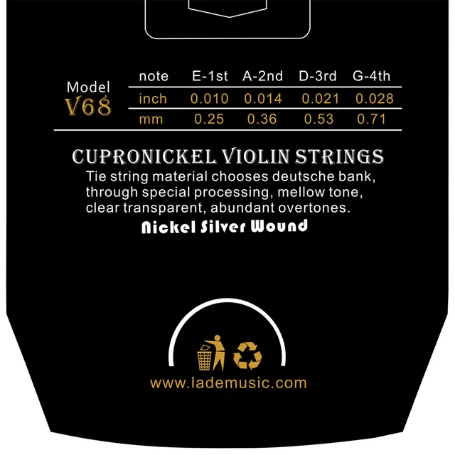 IRIN V68 Professional Multiple Colors Violin Strings (E-A-D-G) Nickel Silver Wound for 4/4 3/4 1/2 1/4 Music Accessories 2
