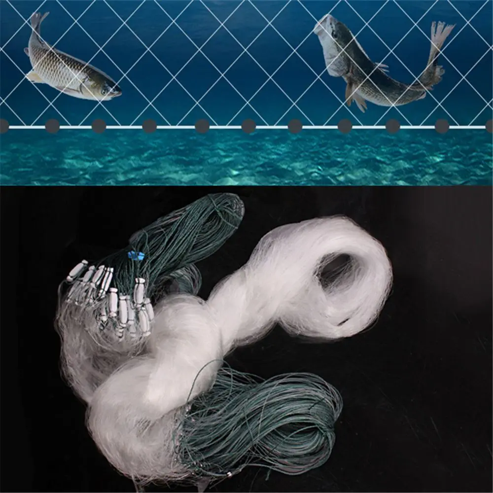 Durable 1.5*1.5cm Hole Single Layer Chemical Fiber Monofilament Netting Tackle Fish Mesh Fishing Net Floating Net Mesh Trap