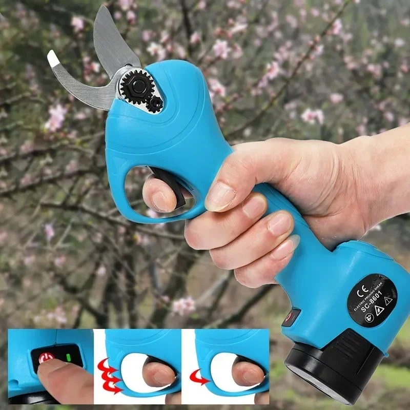 

25MM Cordless Electric Pruning Shear Electric Scissors Tree Branches Garden Tools Multifunctional Cutter Garden Scissors
