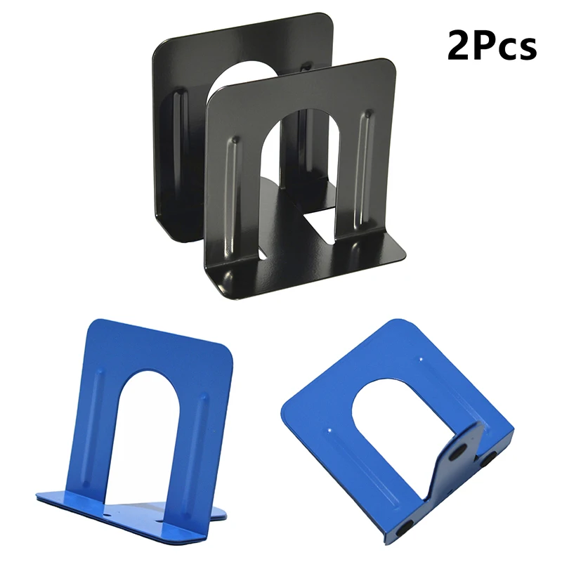 2Pcs/set Metal Bookends Bookshelf Book Clips Book Clamps Magazine Holder Organizer Book Braces Rack For School Office Supplies