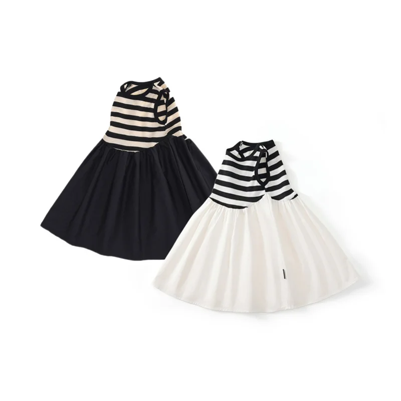 

2025Summer New Striped Vest Girls' Dress Summer Sleeveless Baby Dress Stylish