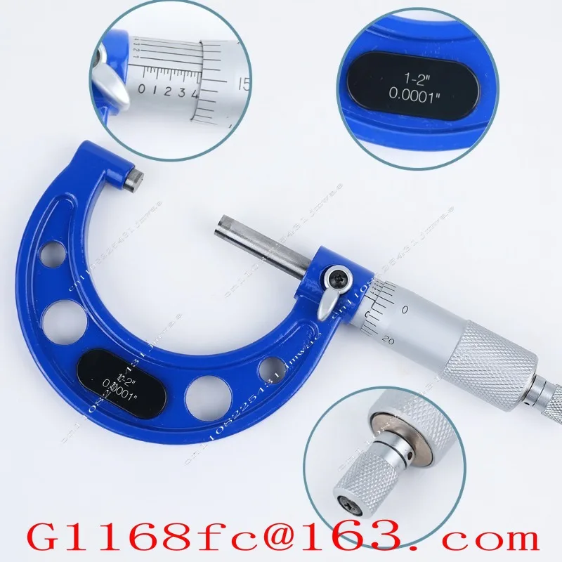 High-precision Grinding Process 0-4 Outer Diameter Micrometer Set Imperial Micrometer Four-piece Spiral Micrometer