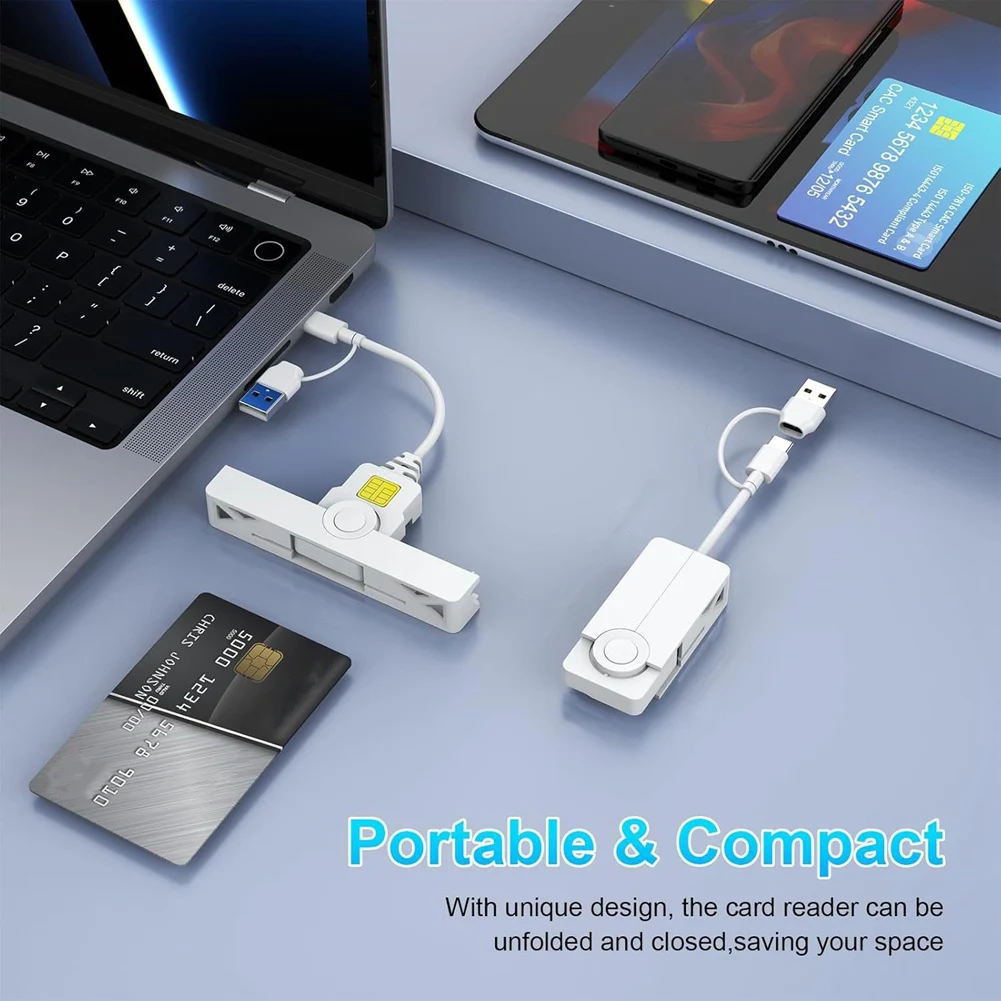 Smart CAC Card Reader USB A Type-C USB Common Access Tax Declaration SIM/ID/Bank Card Reader Common Access CAC Reader-[A04I Tool