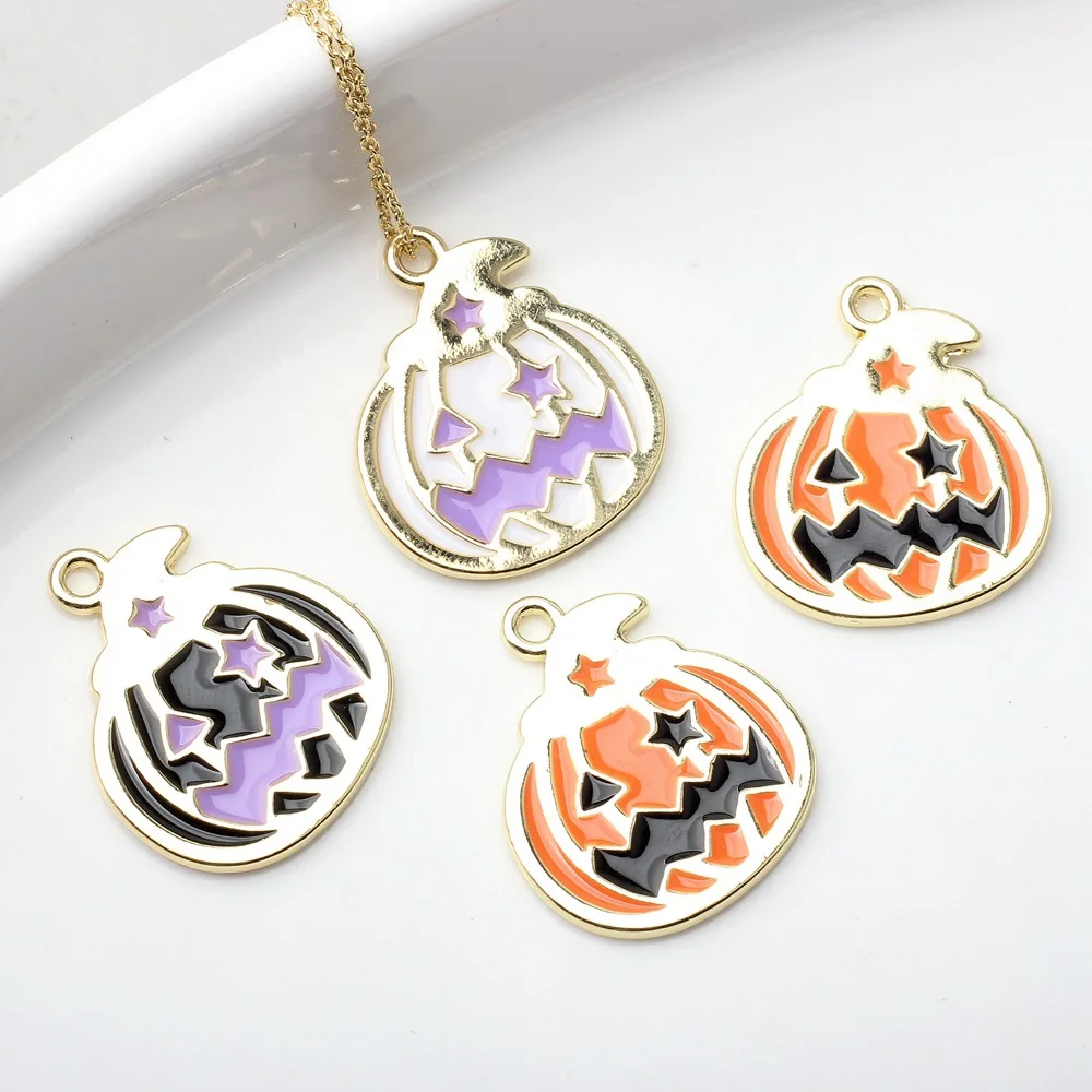 10pcs Halloween Charms Cute Pumpkin Grimace Pendants for Necklaces Key Chain Earrings DIY Accessory for Jewelry Making Ornaments