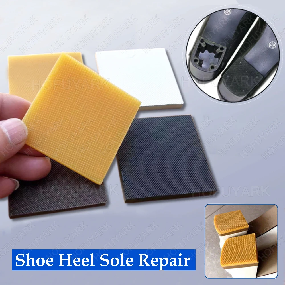 

2pcs Rubber Soles for Shoes Heel Repair Work on High heels With Square Heel of Shoe Bottom Repair Replacement Out Sole Protector