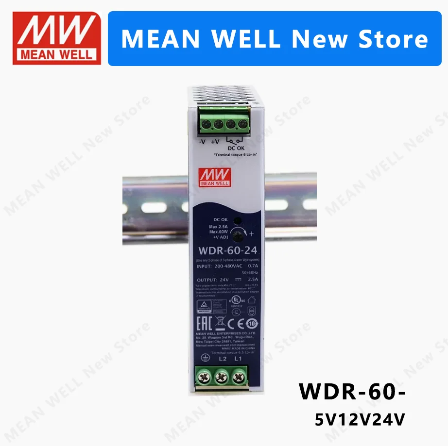 MEAN WELL WDR-60 WDR-60-5 WDR-60-12 WDR-60-24 WDR-60-48  MEANWELL WDR 60 60W