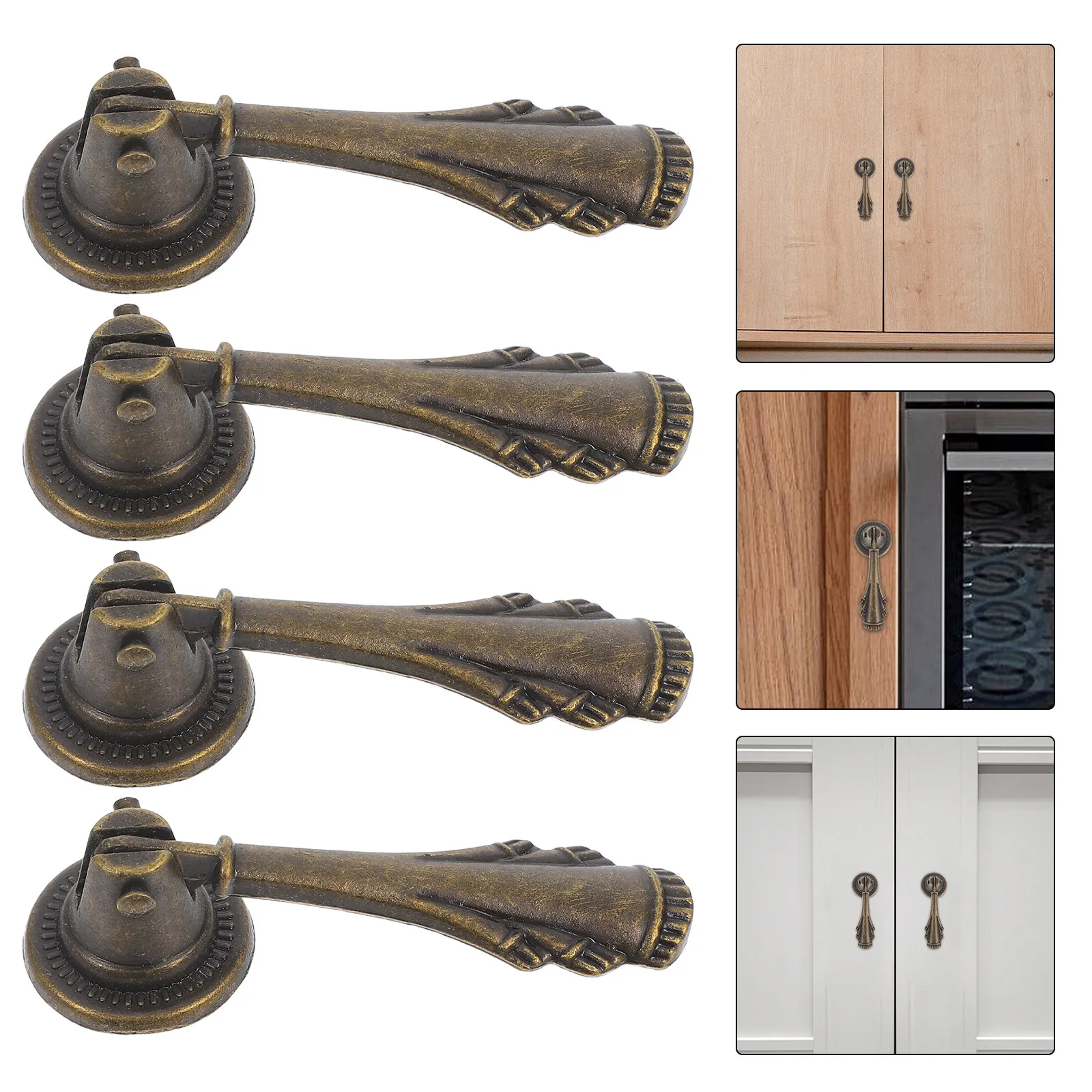 Retro Single Hole Drawer Pull Handle – Vintage Ornate Cabinet Knob for Kitchen, Bathroom, Vanity & Furniture