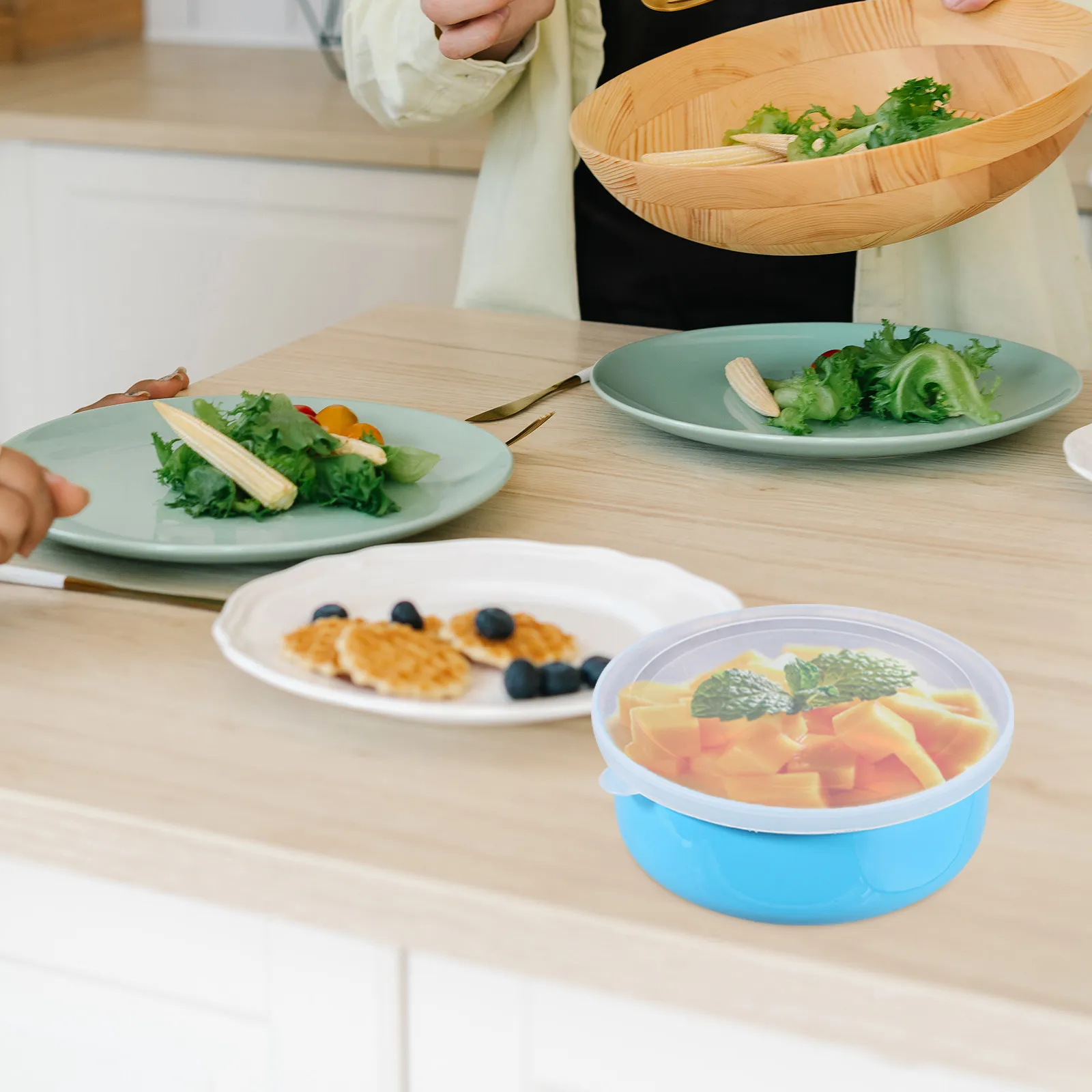 Stainless Steel Food Containers with Lids, 5-Piece Set, Multi-Color Snack & Storage Bowls for Kitchen Fresh Keeping