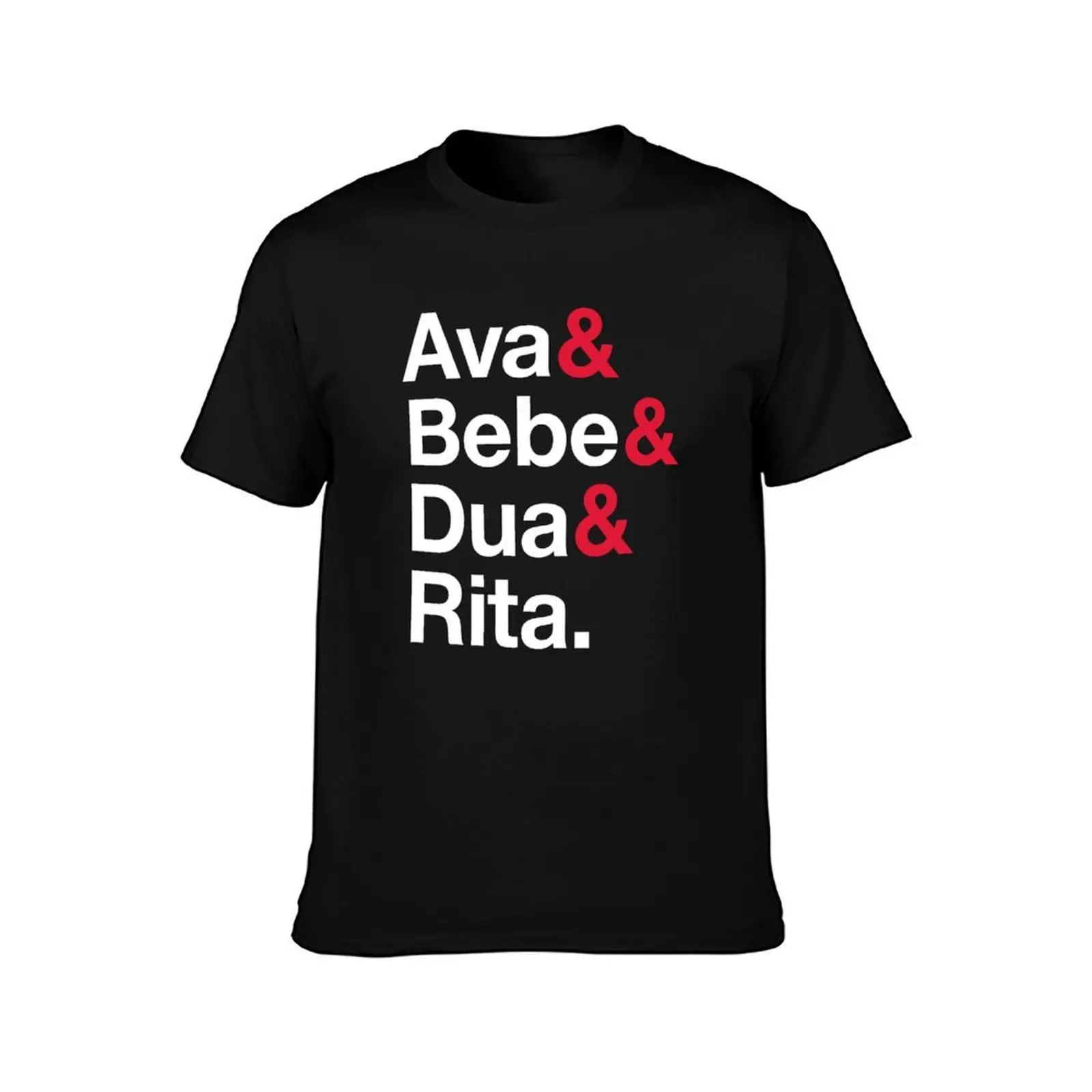 ملكات الموسيقى الألبانية، Ava، Bebe، Dua، Rita، Helvetica List Style تي شيرت رجل تي شيرت مصمم قطن تي شيرت حزمة تي شيرت