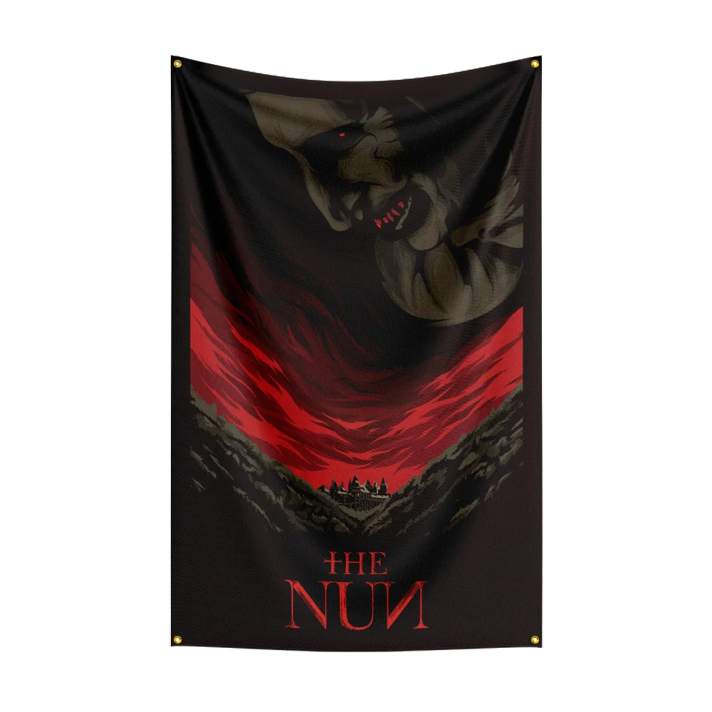 the nun horror Flag Poster Flag Wall Hanging Tapestry Double Penetration for Room Decor Dormitory Decor