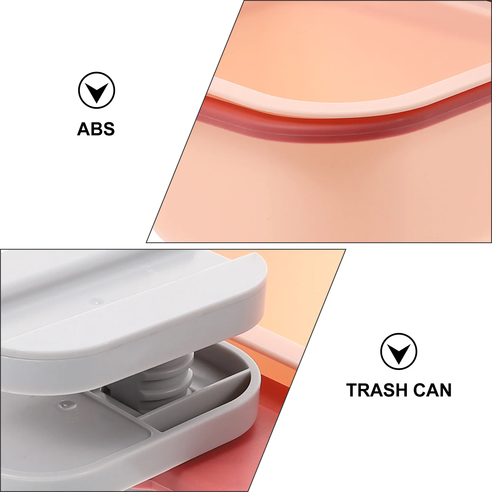 

Rotating Storage Box Mini Trash Can for Room Desk Clip on Clamp Garbage with Lid Desktop Pink Bin