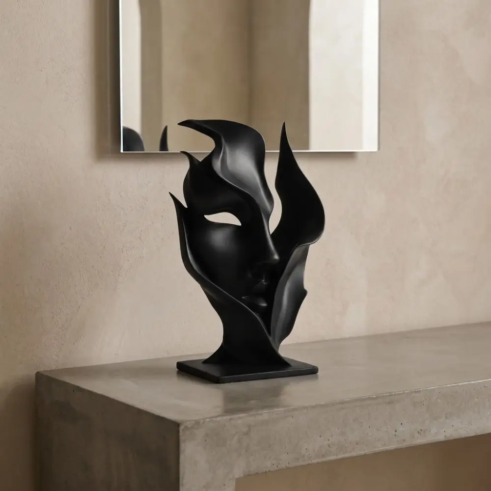 Creativity Artistic Sense Half Face Sculpture 3D Printed Figurine Facial Ornaments Statue Art Ornaments Study