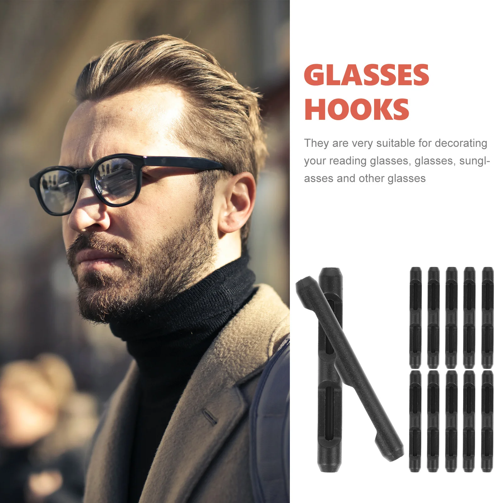 

10Pairs Anti Slip Glasses Leg Silicone Sleeve Comfortable Elastic Protective Covers for Eyewear Sunglasses Reading Glasses