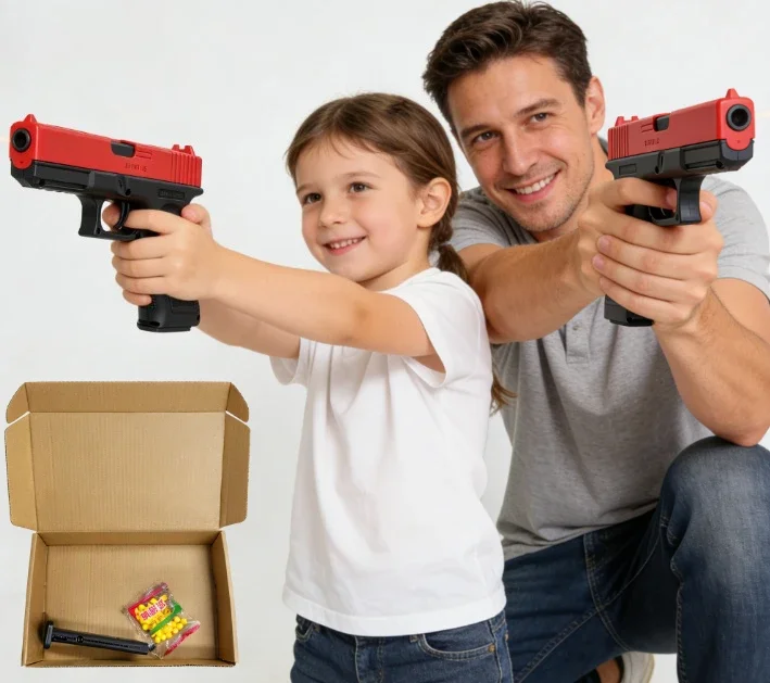 소프트 불릿 에어소프트 권총 매뉴얼 G17 장난감 총 하부 탄창 레이저 포함 야외 스포츠 CS 게임 무기 어린이 성인 선물용