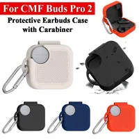 Silicone Protective Earbuds Case with Carabiner Protective Cover Anti-Drop Protector Cover Sleeve for CMF by Nothing Buds Pro 2