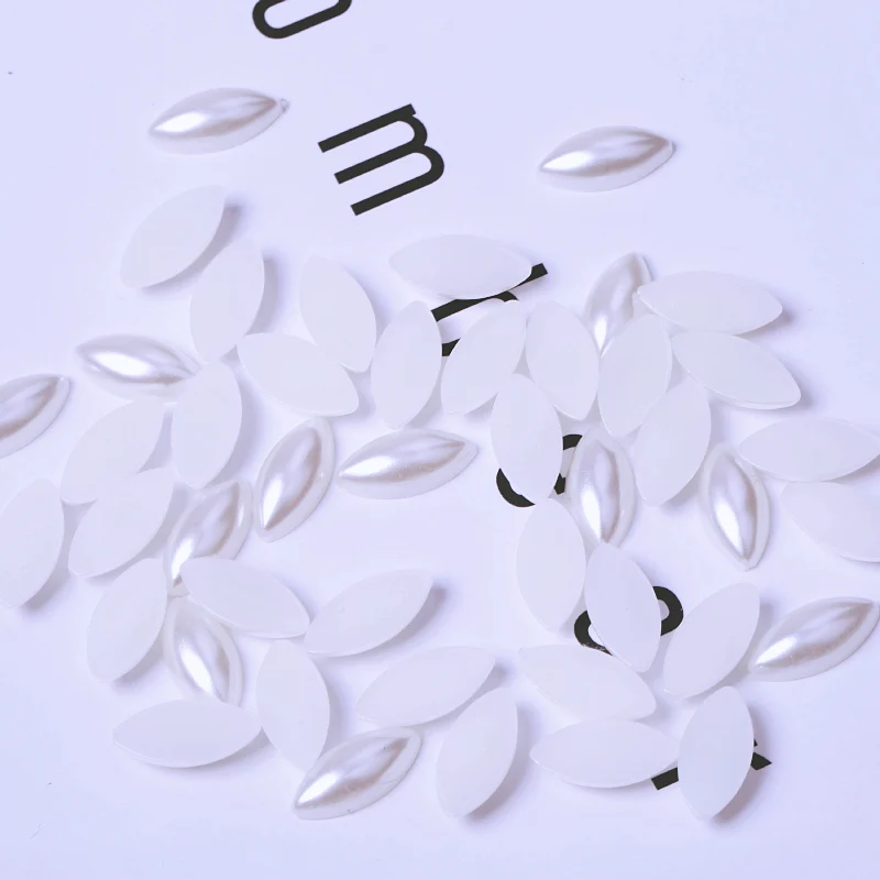 White/Ivory Color 1000-5000pcs ABS FlatBack Horse Eye Shape Pearl Beads For DIY Scrapbook Nail Art Jewelry Decoration