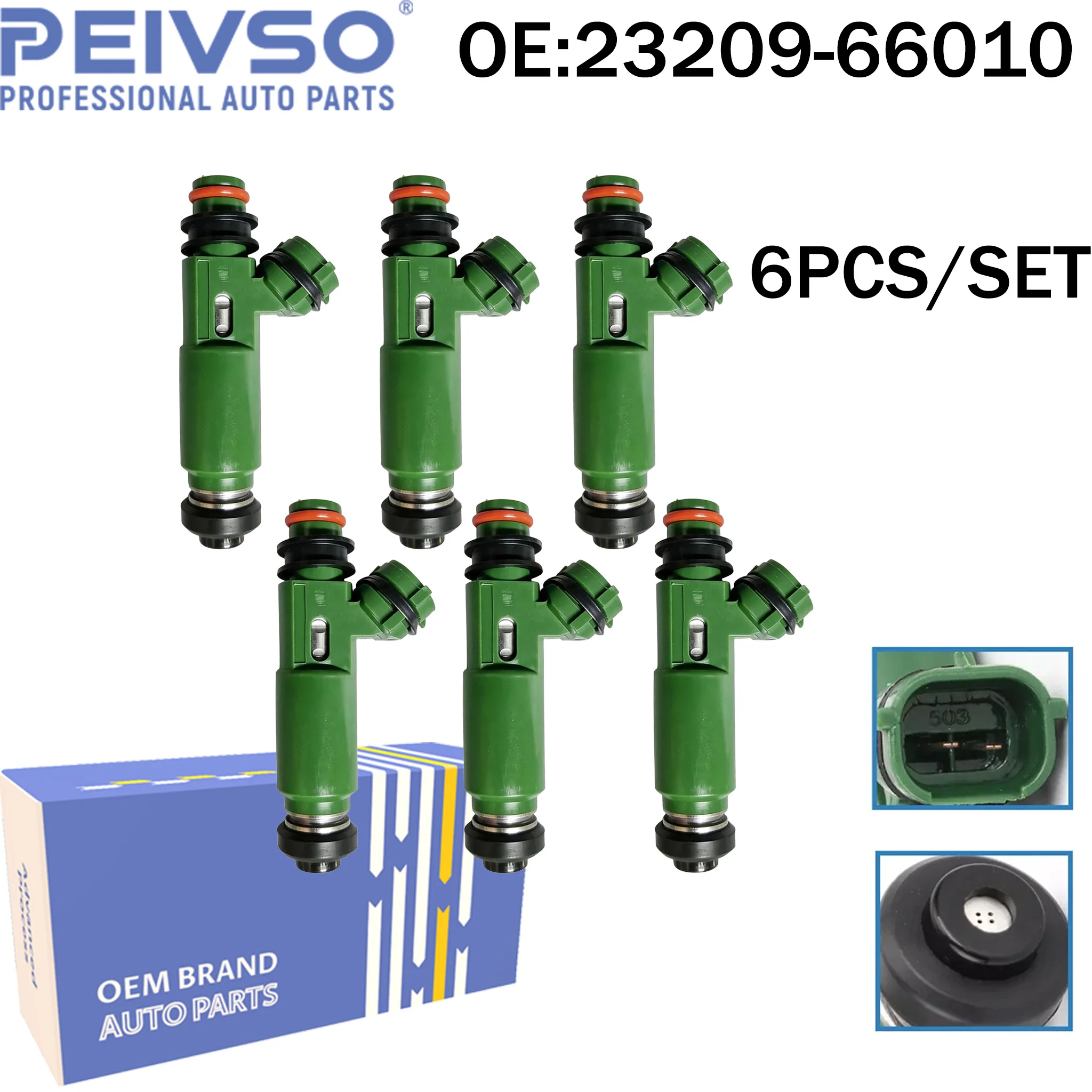 Топливные форсунки PEIVSO, 6 шт., 23250-66010 для Toyota Land Cruiser 93-07, для Lexus LX450, 2325066010, 2320966010, 23209-66010