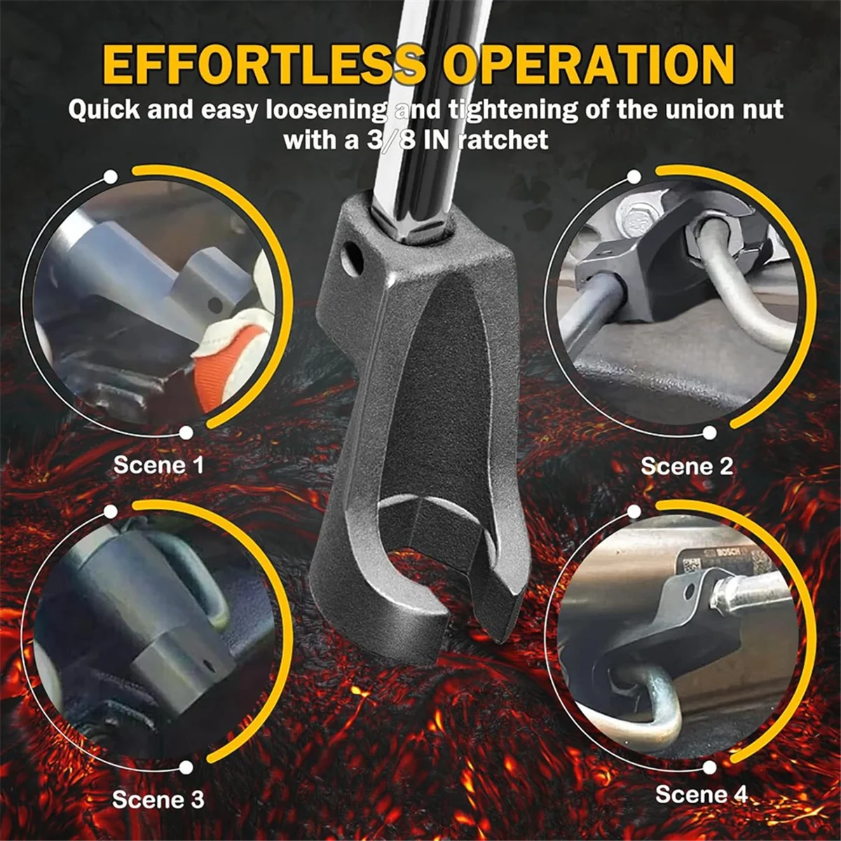 A67F-19MM High Pressure Fuel Line Socket for Detroit Diesel DD13 DD15 DD16,Alternative to W47058090900 (3/8 Inch Drive)