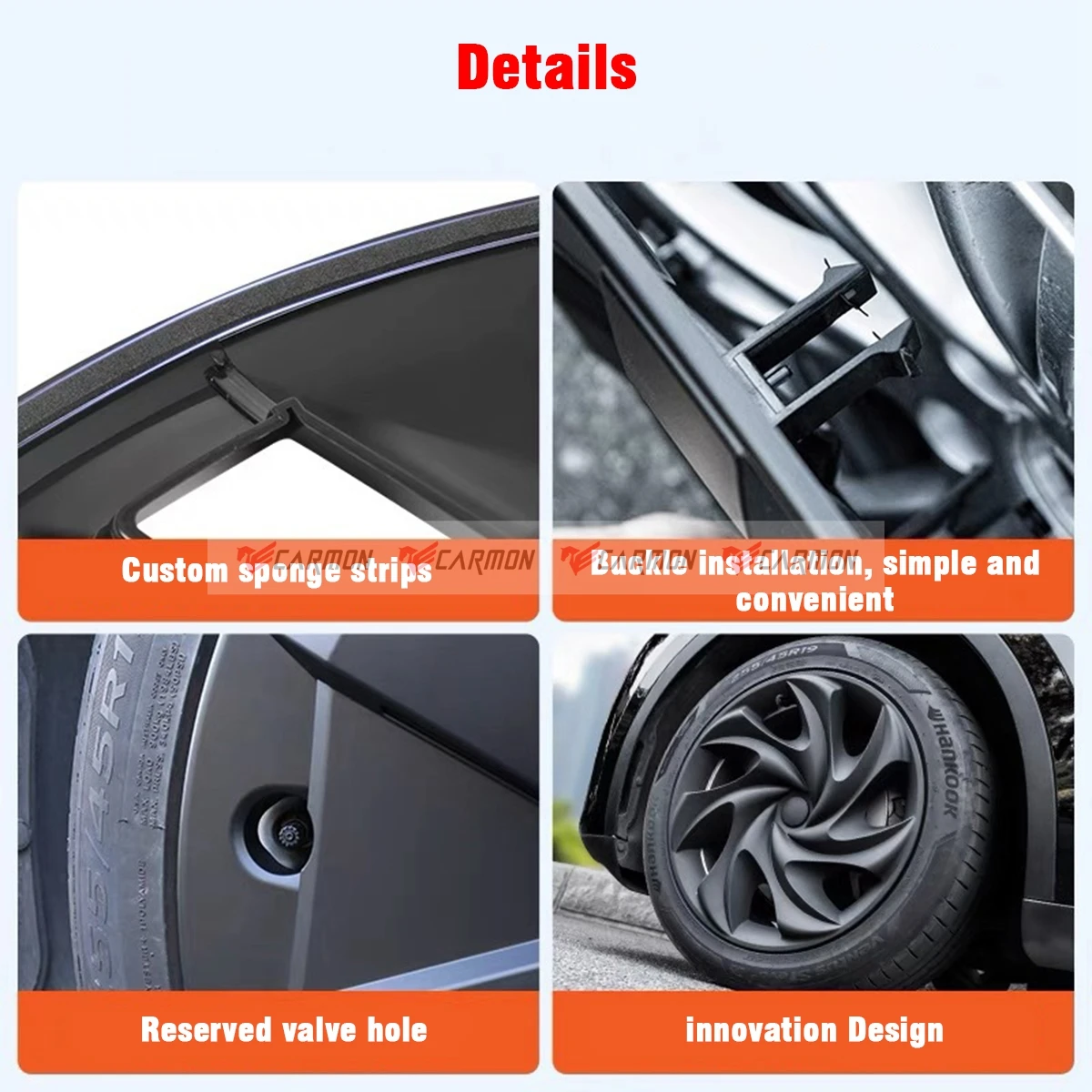 Estilo simétrico Hub Cap para Tesla Modelo Y, Performance ABS Roda Cap, Full Rim Cover, Body Kit, 19"