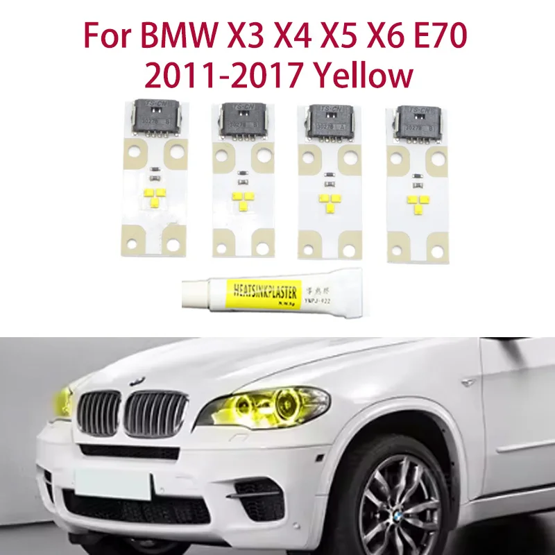 

1 pair Lemon Yellow Car Hernia DRL Chip Angel Eyes light modification Car headlights Ballast chip For BMW X5 E70 2011-2013