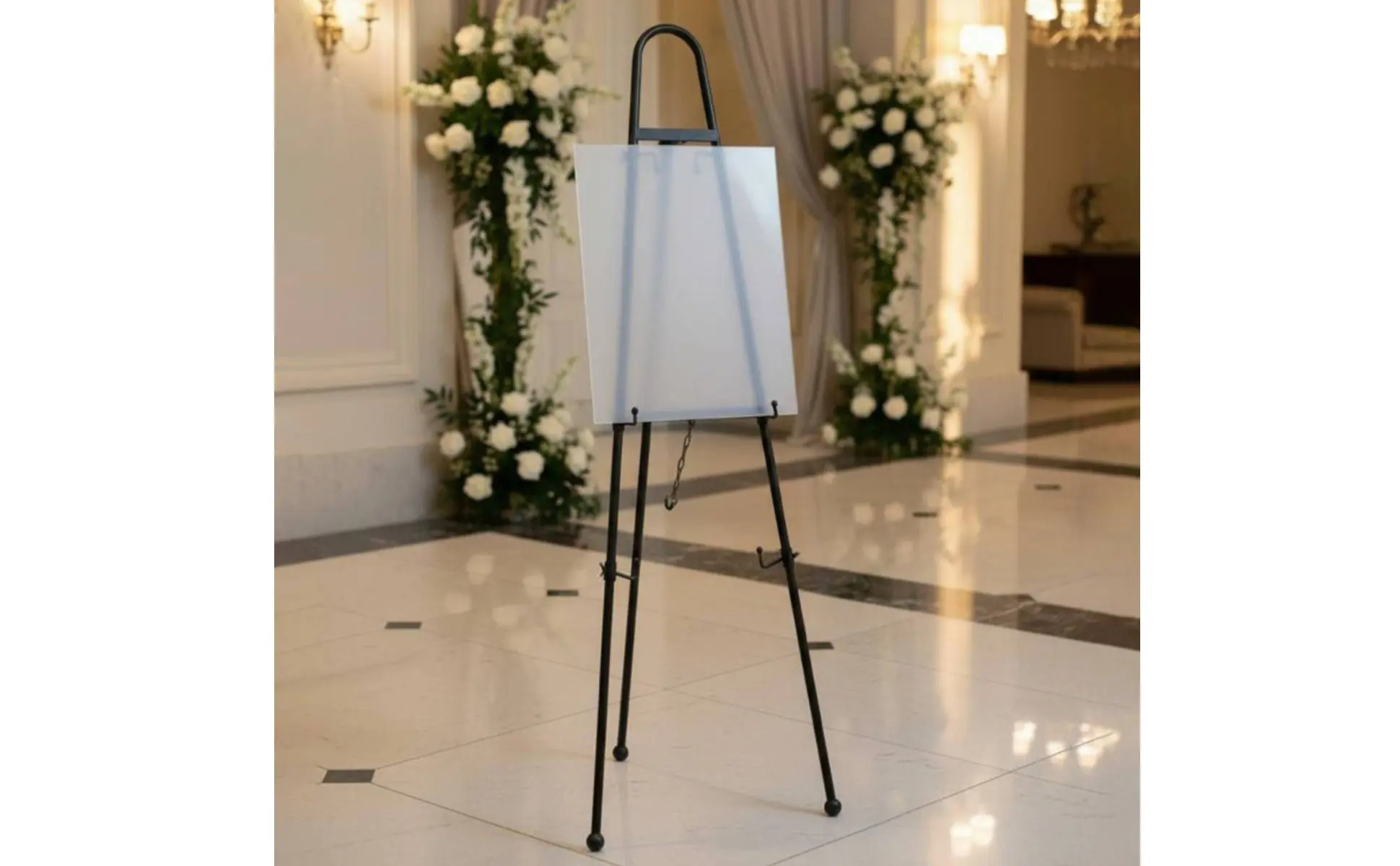 Floor Standing Art Stand Sturdy Metal Art Stand Metal Tripod Easel Quick Set-Up Portable Display Easel Non-Slip Feet for Artists