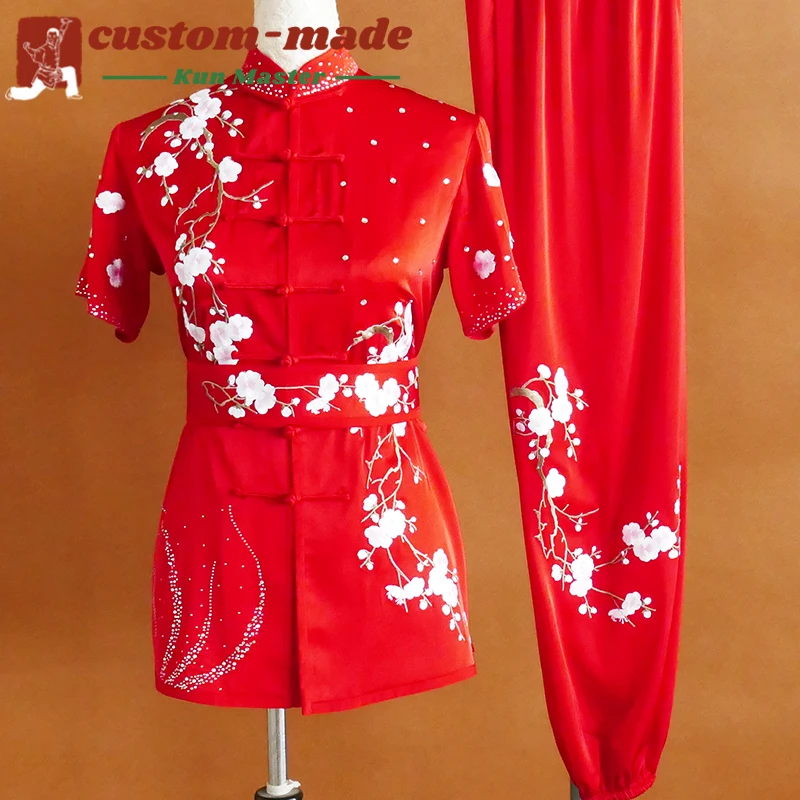 

Униформа для боевых искусств на заказ, костюм кунг-фу с вышивкой дракона, длинный кулак южного кулака, усиленный для соревнований по форм кунг-фу