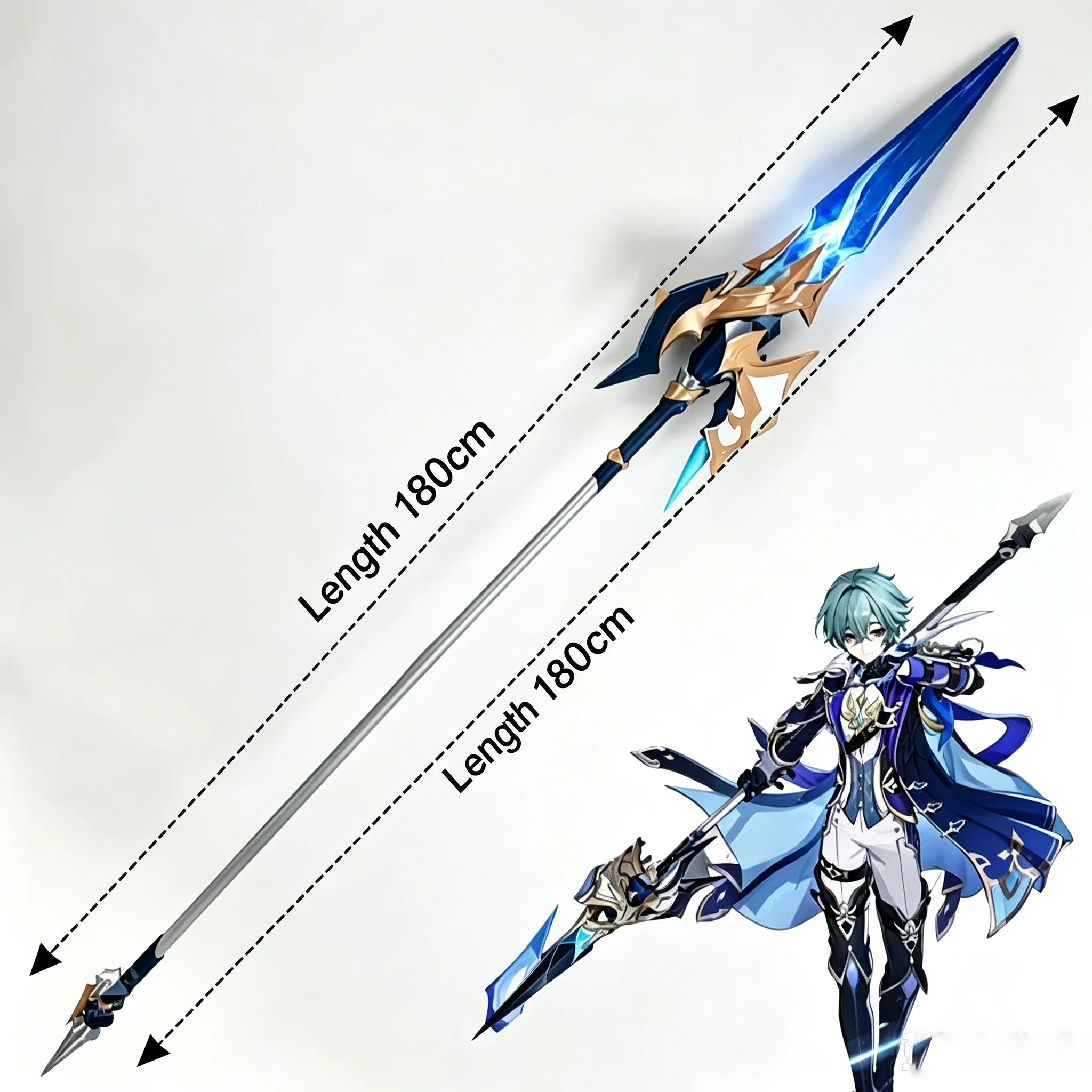 Lohen Luminous Spear Weapons Game Genshin Impact Cosplay Prop Lohen Exclusive Prop Halloween Christmas Party Costume Accessories