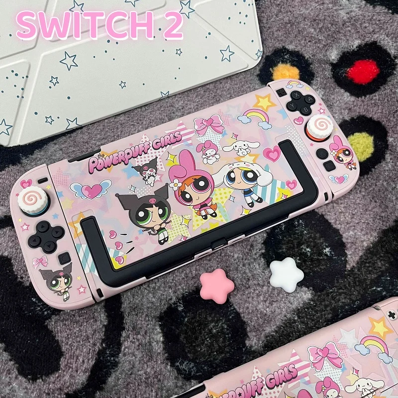 Bonito dos desenhos animados padrão personalizado interruptor 2 caso protetor minha melodia kuromi cinnamoroll anime periféricos para interruptor oled presente brinquedo