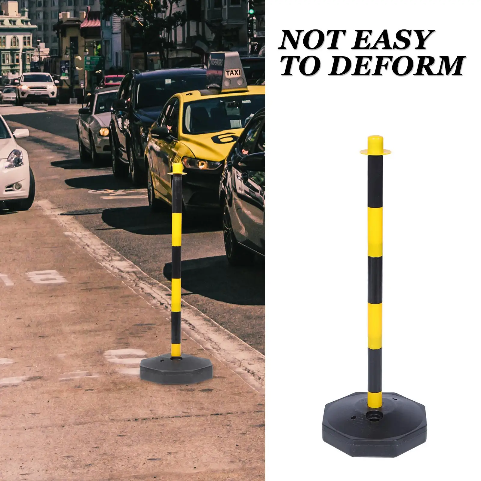 s Yellow Sand Fillable Elastic Warning Bollard Road Isolation Pile Movable Traffic Safety Barricade Cone