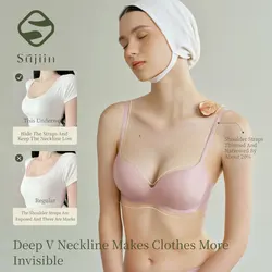 SUJIIN Sexy High Quality Bras for Women Comfortable Wireless Seamless Push Up Bras Female Lift Plunge for Small Breasted Woman