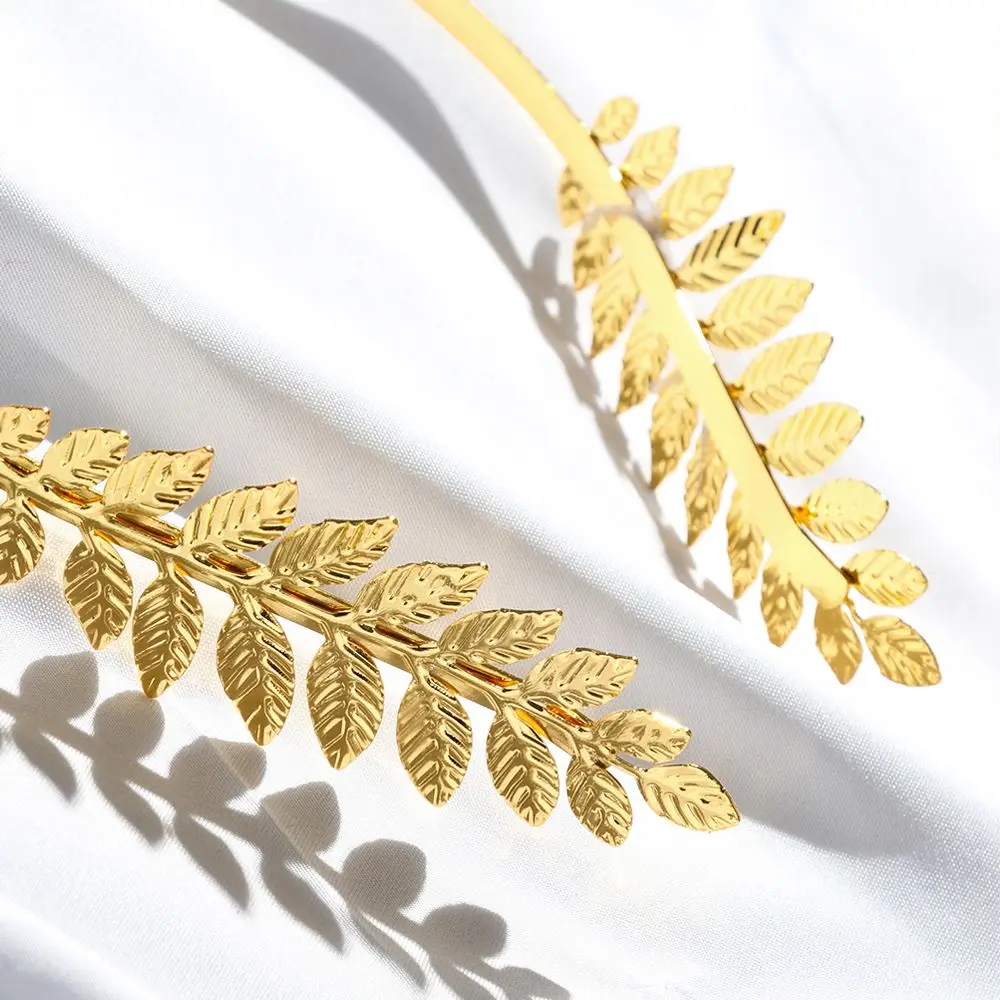 Bridal Hair Accessories Hair Bands Korean Gold Leaves Wreath Vintage Pearl Wedding Tiara Headband Women Girls Hair Crown