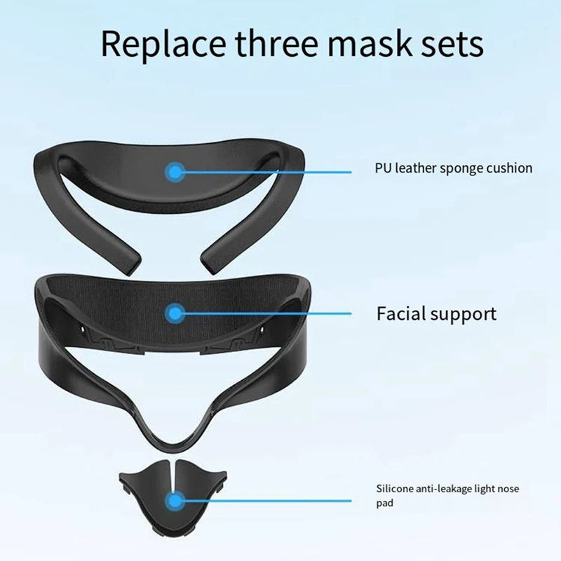 Oculus Quest 3 S 쿠션 마스크 페이스 패드, 메타 퀘스트 3 S 액세서리용 보호대 아이 패드