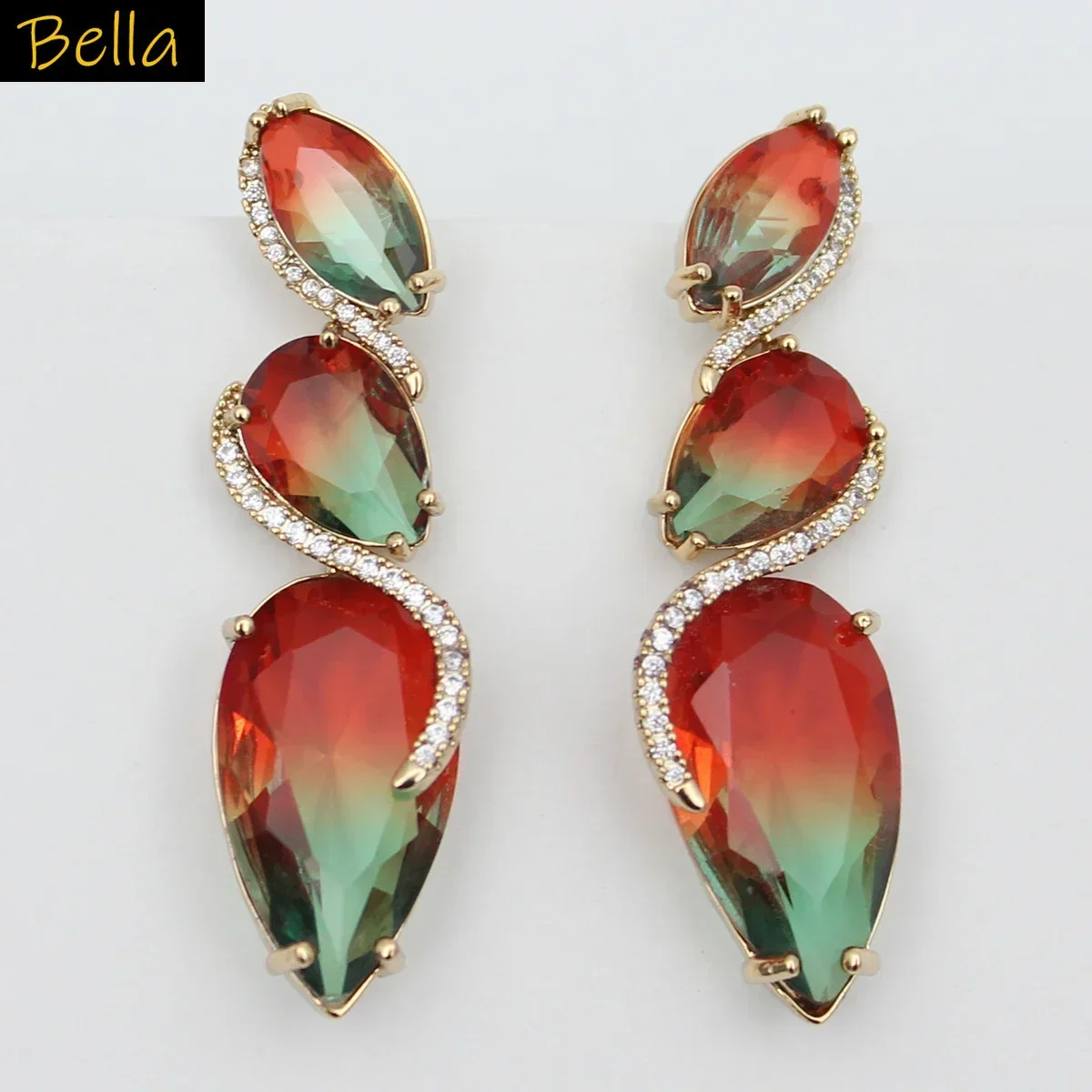 

purple orange green Gradient Ramp Earrings for Women sweet Jewelry Evening Party Water Drop Dangle Earrings Gift Female