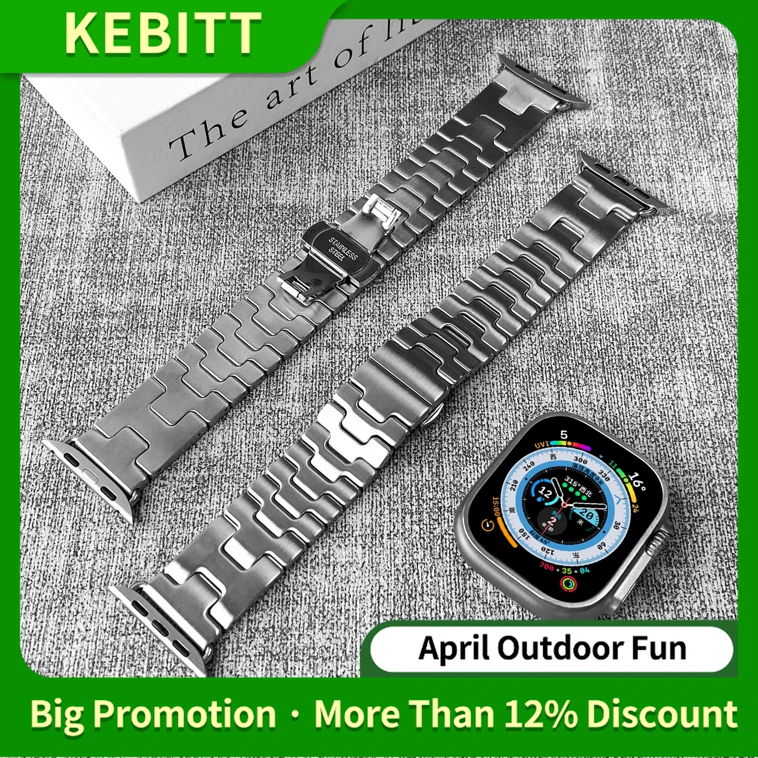 

Kebitt Fashion Stainless Steel Band Iwatch Satine H Strap For Apple Watch Series 10 Ultra2 9 8 7 6 49MM 46MM 45MM 42MM 41MM
