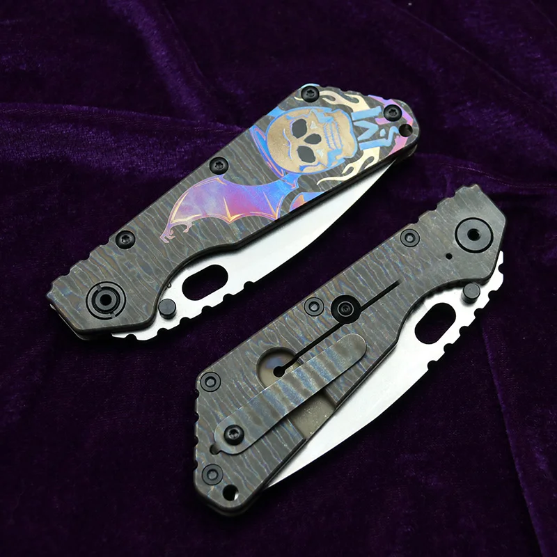 LEMIFSHE NEW titanium handle SMF carving SNF AUS10 Tanto blade copper washer folding knife camping hunting outdoor EDC tool - view 5