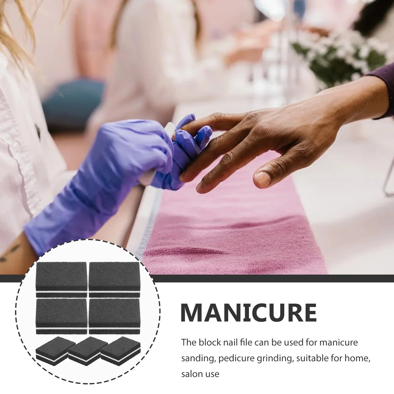 

50Pcs Double Side Nail File Block Sponge Buffer Mini Manicure Pedicure Finger Toenail Grinding File Mini Block Nail Files