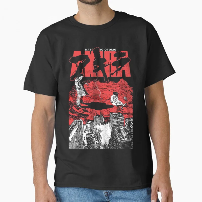

80s Vintage Akira #0807 Manga cyberpunk city explosion cyber mecha tokyo motor anime Gift T-shirt for men large size tops