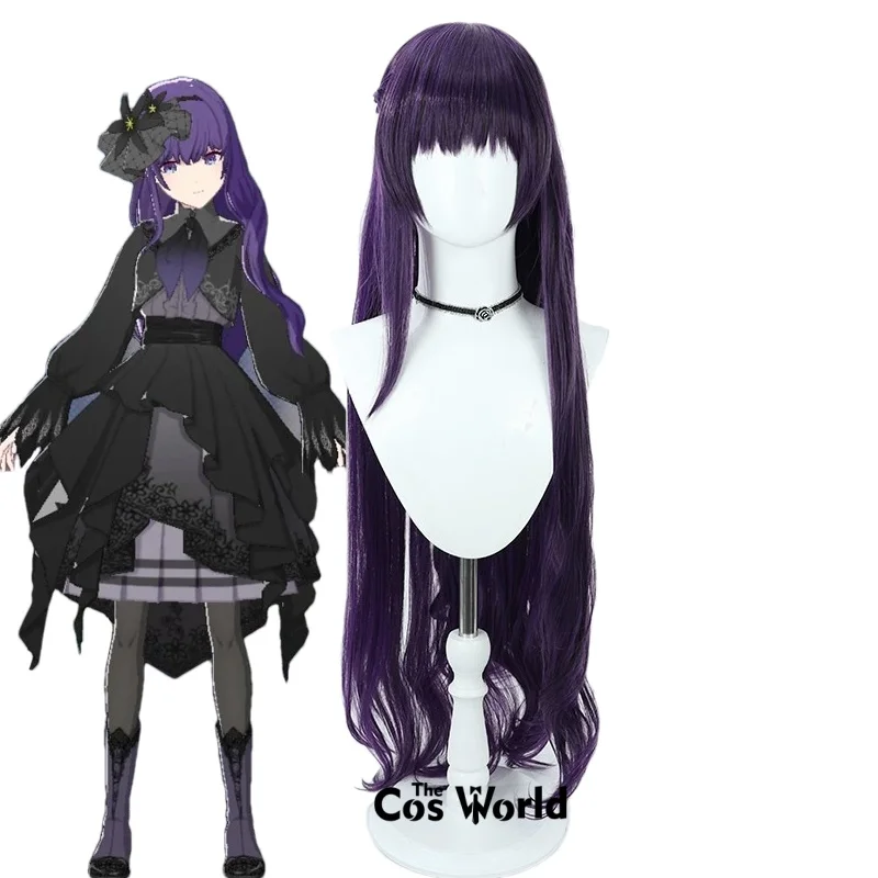 

PJSK Project Sekai Asahina Mafuyu, темное шикарное платье длиной 90 см, игры на Хэллоуин, аниме, косплей, парики, синтетические волосы + шапочка для парика