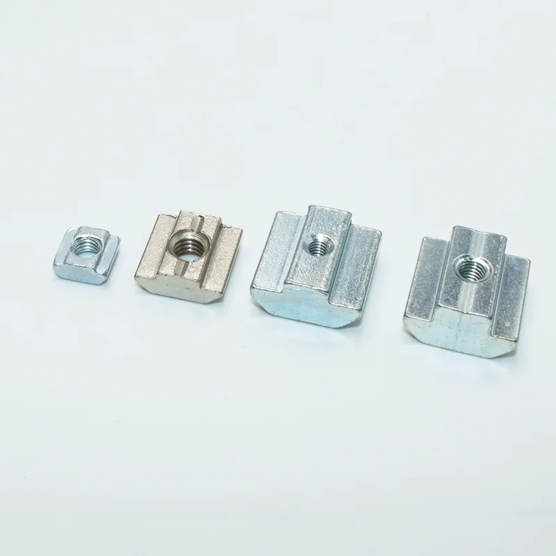 200p/set T Slide Nut M3 M4 M5 M6 M8 Slot Sliding Hammer Nut in 2020 3030 4040 Aluminum Connection Profile T Block Square Nuts