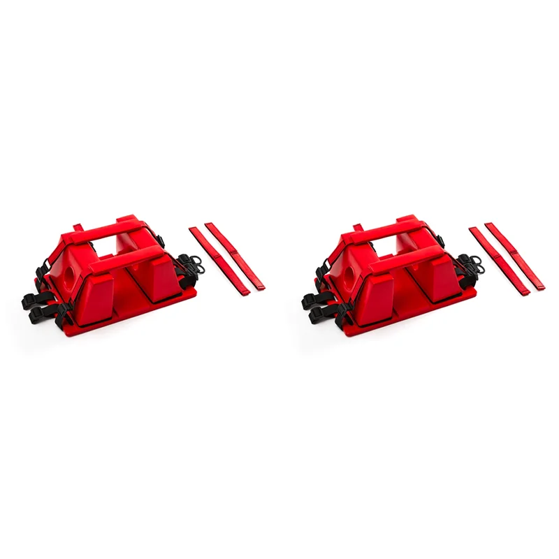 

2X Red Emergency Rescue Head Fixator Water Rescue Stretcher Plate Head Immobilizer Swimming Pool Aid Equipment