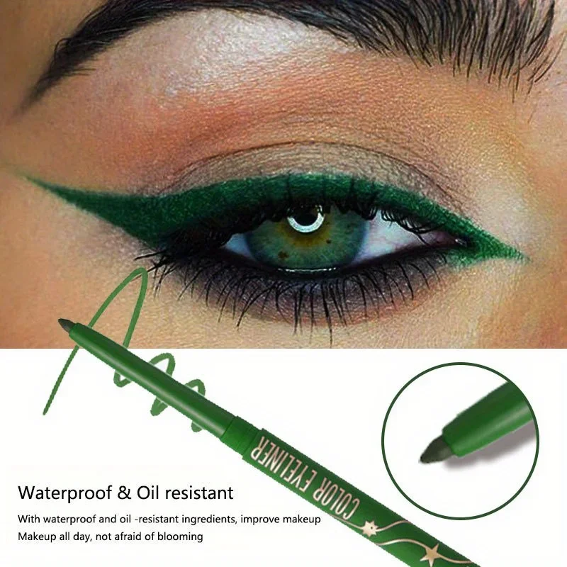 Zielony eyeliner w żelu wodoodporny kremowy matowy eyeliner długotrwały blaknący makijaż matowy leżący jedwabnik eyeliner