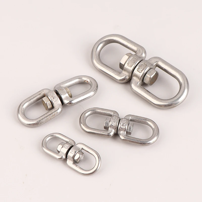 1Pc M4 M5 M6 M8 Rotating Universal Ring 8 Shape Unloading Shackle Wire Rope Lock Chain Connecting Buckle 304 Stainless Steel